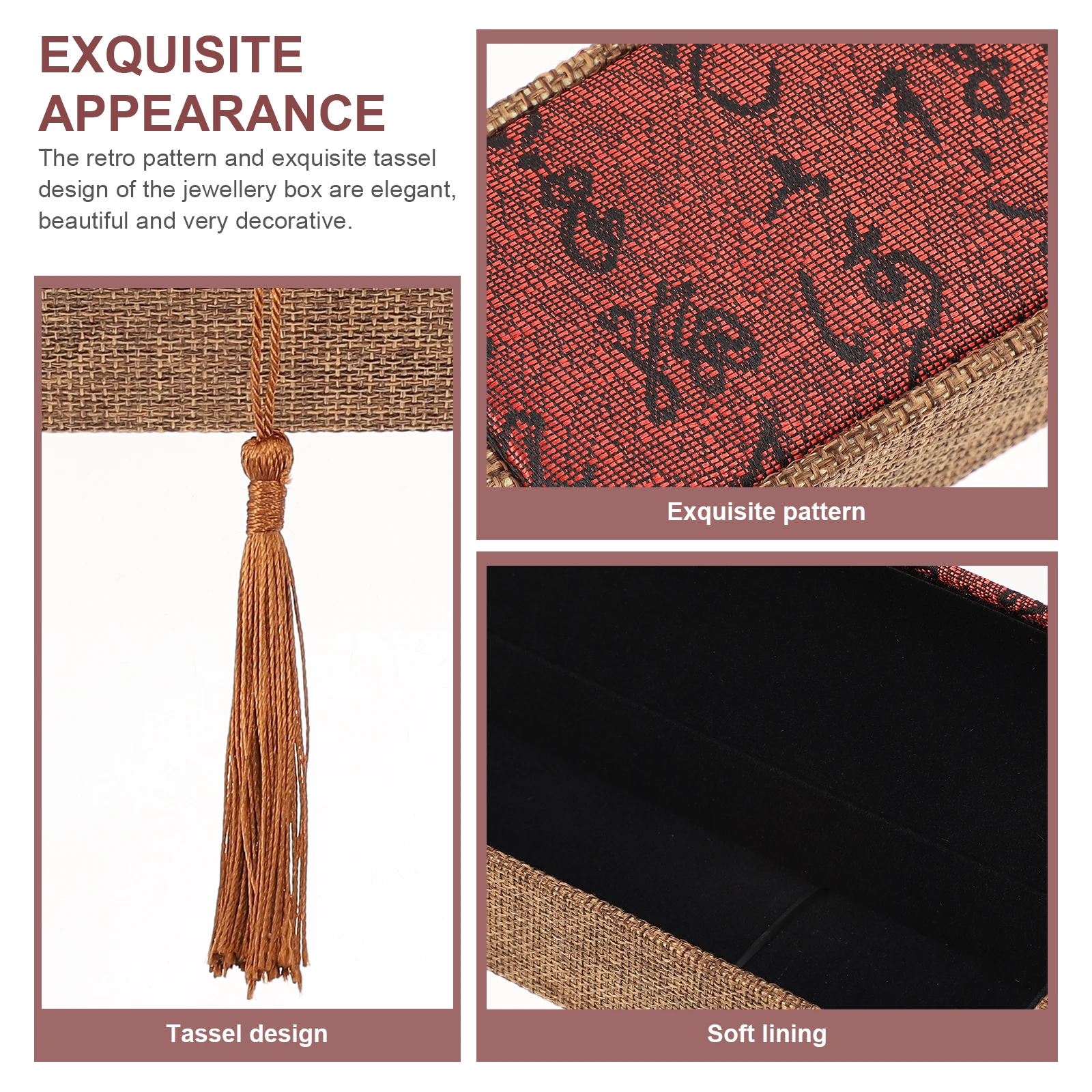 

2Pcs Necklace Pendants Box Vintage Jewelry Storage Boxes for Earrings Rings Trinkets Portable Travel Organizer Gift for Women