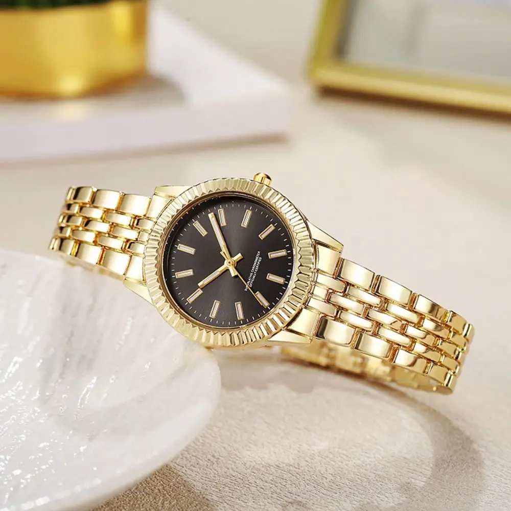 Stainless Steel Quartz Watches Folding buckle Simple Women Wristwatch Quartz Luxury Gift Rotundity Shaped Watch Women Girl