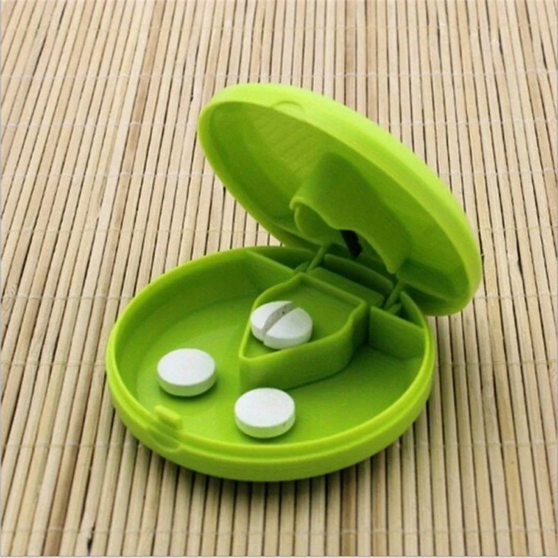 1pc Compact Pill Organizer with Pill Splitter and Medicine Storage - Perfect for Travel and Daily Use