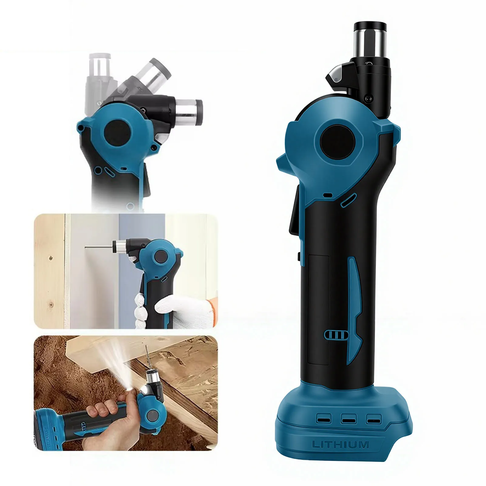 Palm Nailer with Built in LED Light Cordless Electric Framing Nail Gun 0° 45° 90° Adjustable for Joist Hanger Installation