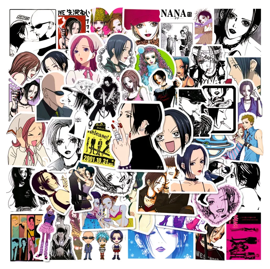 50PCS Anime NANA Stickers Graffiti Decals Decoration for Phone Laptop Stationery Waterproof Cool Sticker Toys Girls Gift
