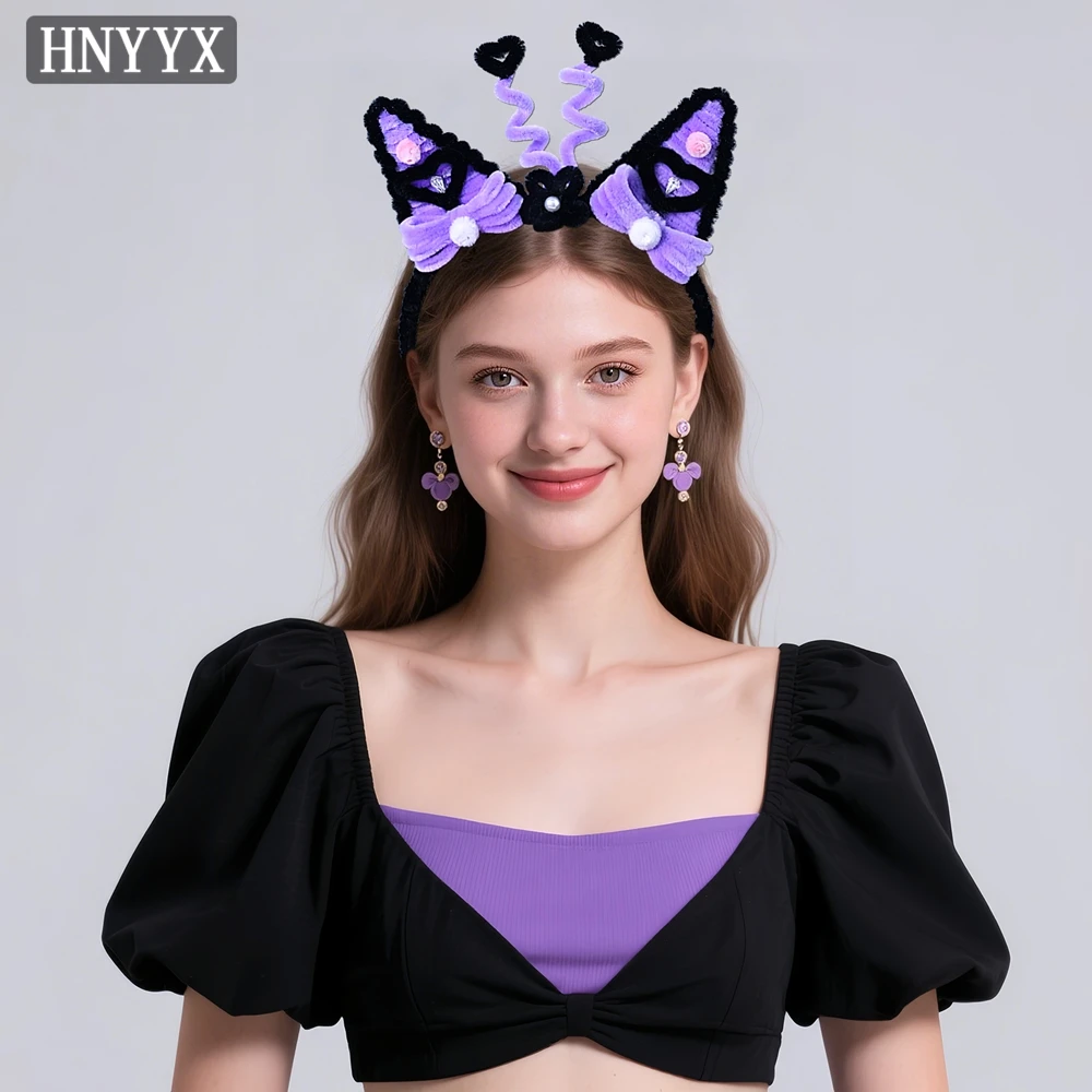 

HNYYX Cute Cartoon Headband Anime Cosplay Plush Toy Hair Hoop Exquisite Fashion Girl Gift Hair Accessory YXA390