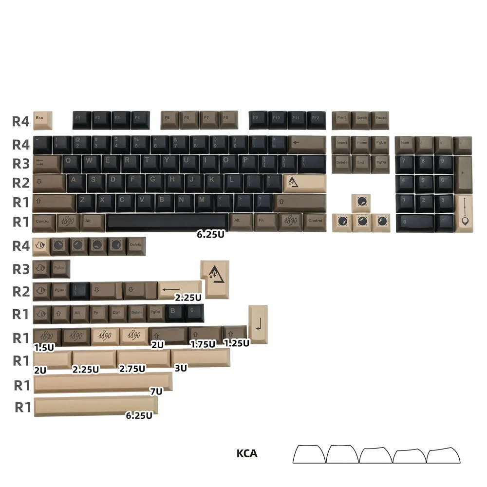 GMK Keycap Boulder PBT 142 Keys KCA Profile DYE Sublimation Retro Westworld 1.25U 1.5U 1.75U 2U Shift 2U 2.75U 3U Spacebar