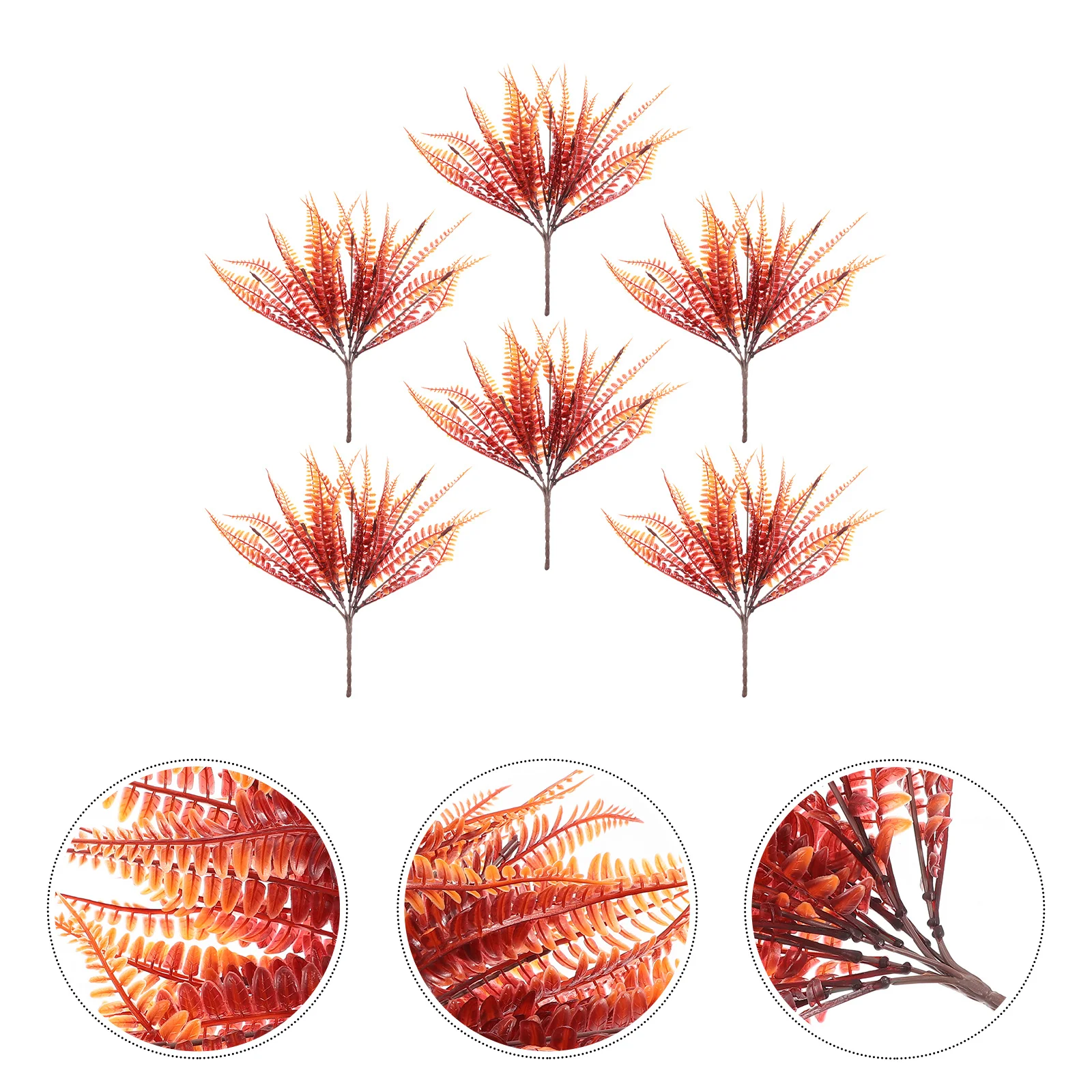 

6pcs Artificial Fern Plants Branches Fake Foliage Leaves Flower Arrangement Supplies Diy Table Centerpieces Wedding Decor Photo