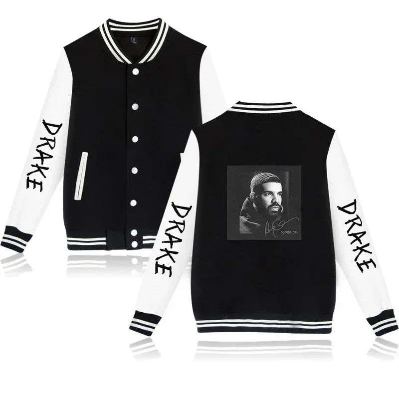 

Rapper Drake baseball uniform fleece jacket women men Harajuku streetwear hip hop long sleeve funny hoodie sweatshirts outwear