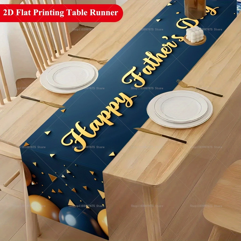1pc Happy Father's Day Party Decorations Indoor Kitchen Dining Tables Home Decorations Table Runner Celebrations Everyday Decor
