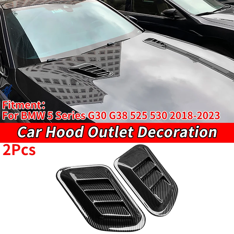 

Car Decorative Cell Air Flow Intake Hood Scoop Bonnet Vent Cover Stickers Decoration For BMW 5 Series G30 G38 525 530 2018-2023