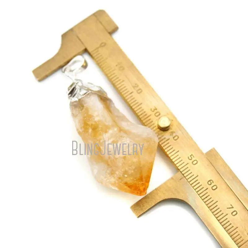 PM16509 Ombre Citrine Pendant    November Birthstone  Rough Cut   Charm