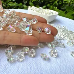 150Pcs Acrylic Stones AB Color 6*9mm Plastic Gems Ice Grains Children Jewels Jewels Ice Counter Crystal Diamond Crafts BeadsToy