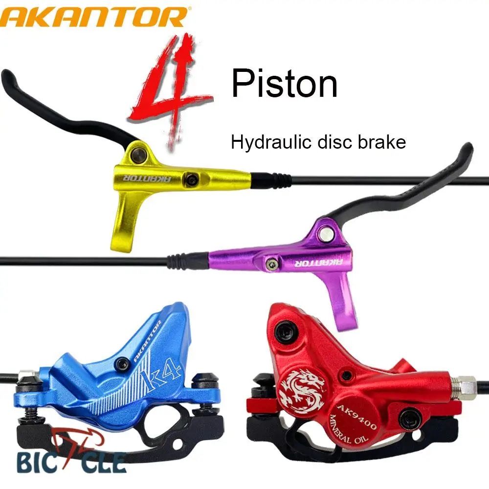 

AKANTOR 4 Piston Mountain Bike Oil Brake Disc Hydraulic Bicycle Parts Brake Kit Front 900 / Rear 1600mm Suitable for 160mm Disc