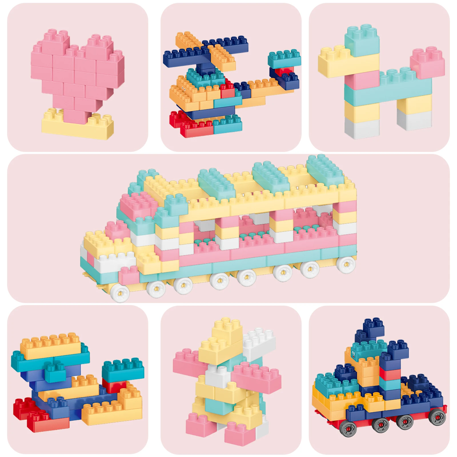 2.0 Vibrant Colorful Stacked Block Toys, Educational Games, DIY Puzzle Assembly Blocks, Children's Puzzle Assembly Block Gifts