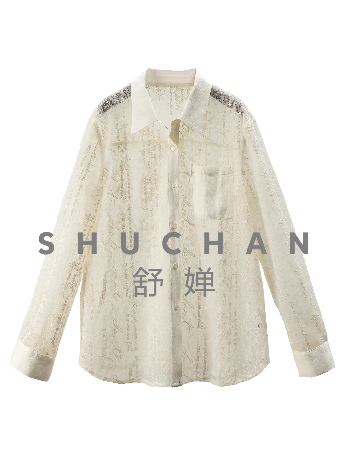 

Stacked High-texture, Exquisite Embroidery Letter Hollow Lace Loose Shirt Women 30G3 Blusas Mujer De Moda 2026 Verano Elegantes