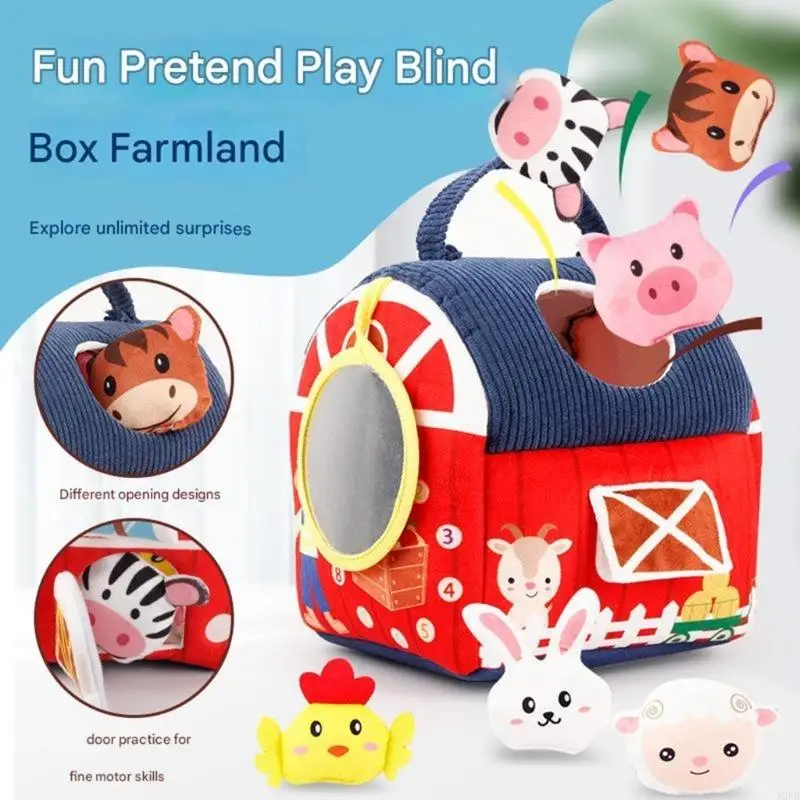 

Плюшевая развивающая игрушка для сельскохозяйственных животных для сенсорного развития младенцев и когнитивного обучения, для