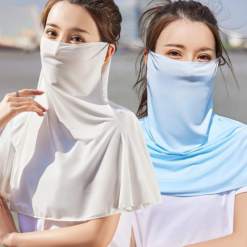 

Women Summer Sunscreen Nylon Scarf Sunshade Face Mask Cover Outdoor Anti Uv Cycling Sports Sun Protection Neck Wrap Cover