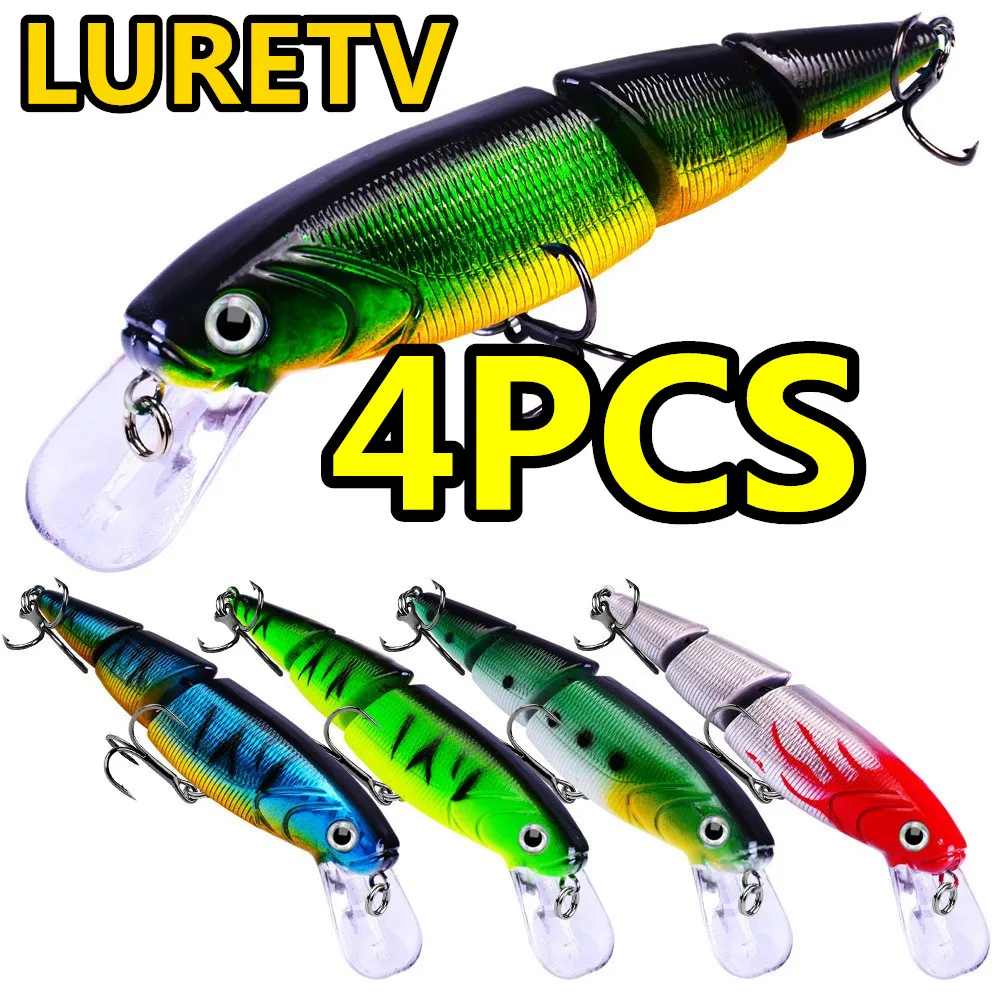 

8005 8 см 9,7 г 4 шт. Luretv аппаратный разъем приманка для плавания, многосекционная биомиметическая приманка для рыбы, пластиковая жесткая приманка, приманка, приманка, f