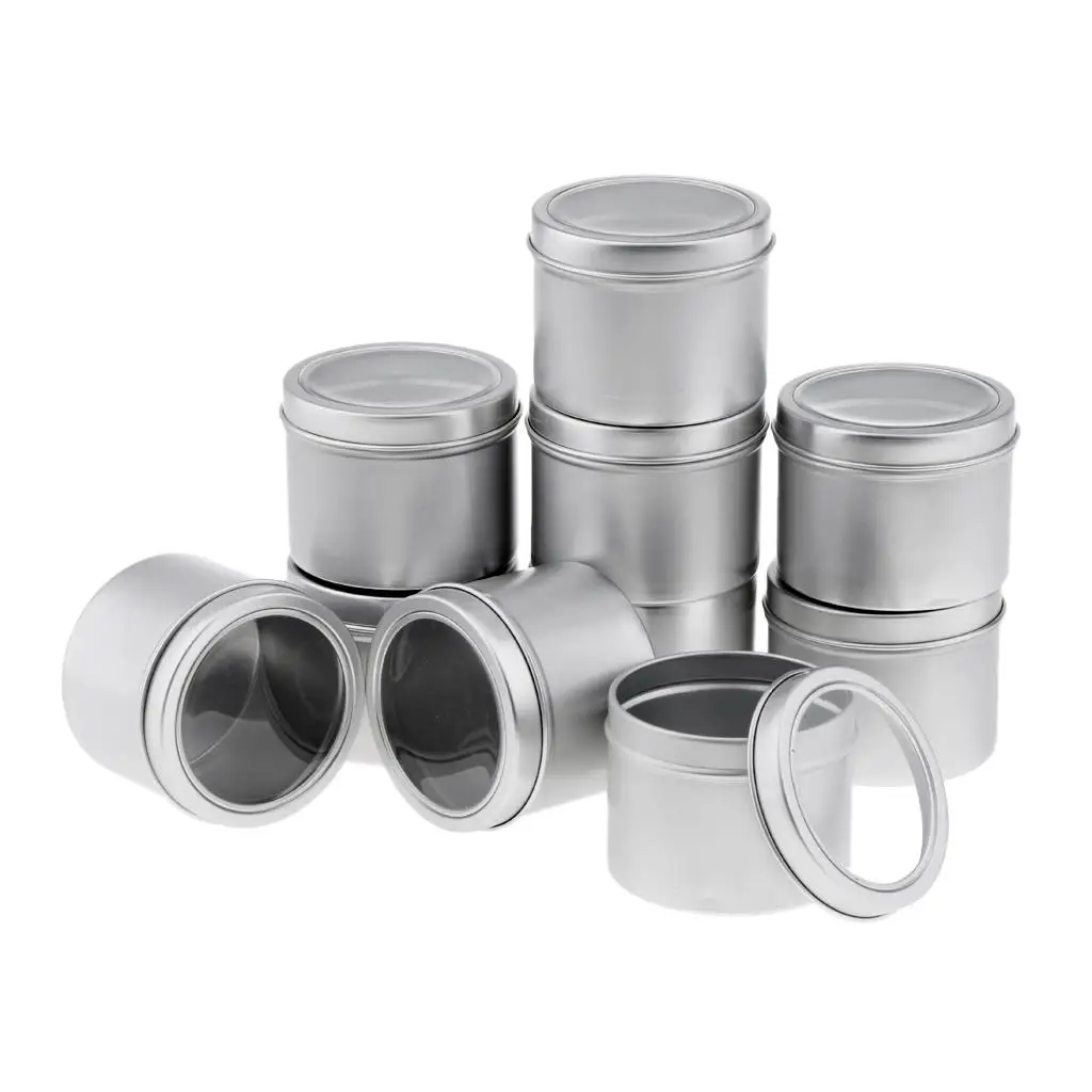 5Pc 100ml Aluminium Empty Cosmetic Pot Container Box Screw Lid