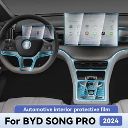 For BYD SONG PRO 2024 Car Interior Protection Anti-Scratch TPU Film instrument Center Control Navigation Accessories