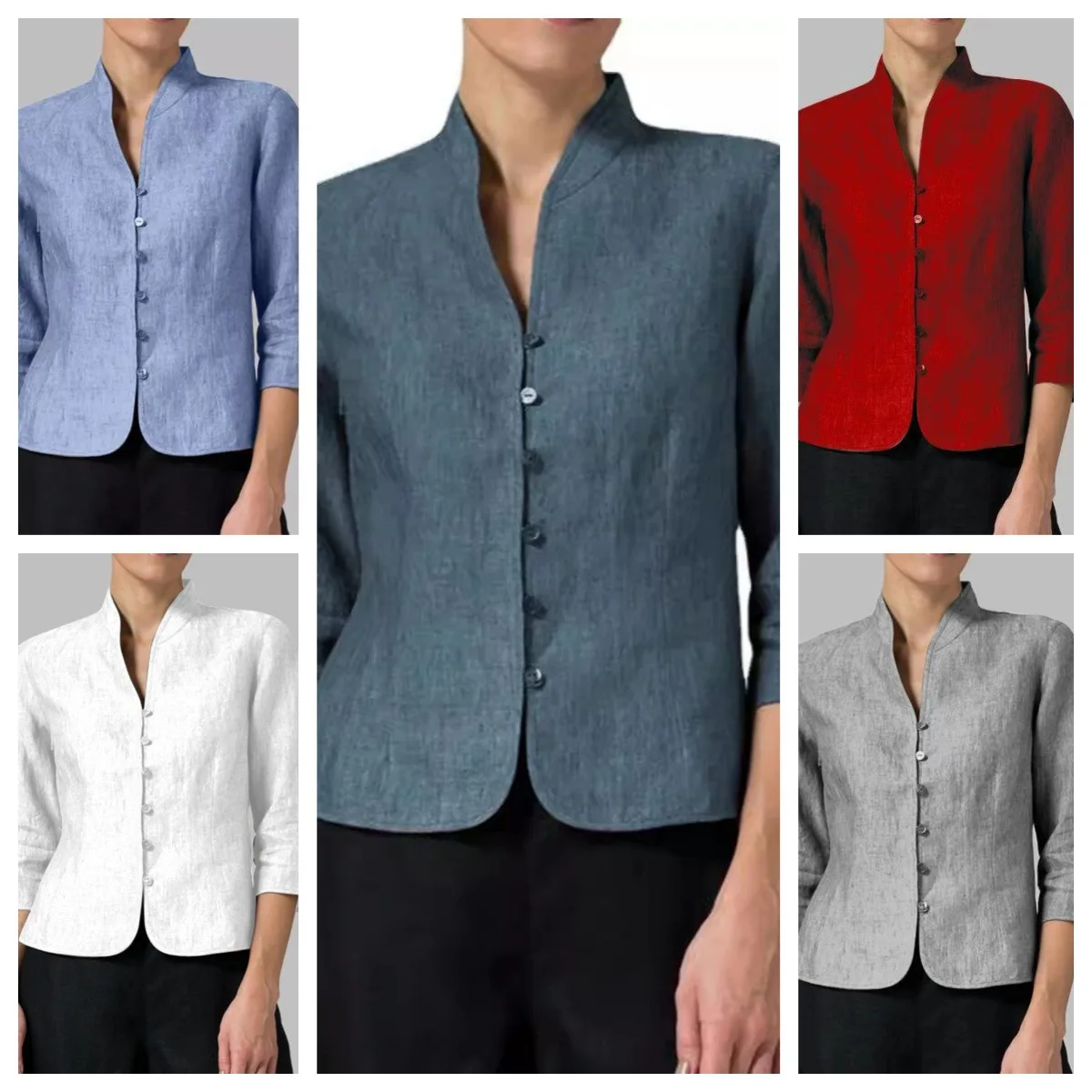 

Женский льняной костюм Slim Fit 2025: повседневный комплект из тонкого льна и хлопка с двойным разрезом для осенних путешествий (модель Jaet Thiened)