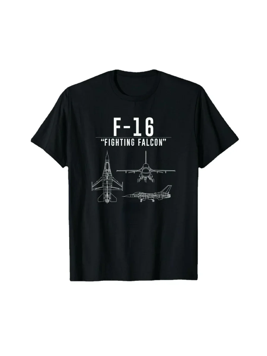 streetwear fashion vintage F-16 Men T-Shirt Military Air Force F16 Fighter Jet Tee Short Casual 100% Cotton Shirts streetwear