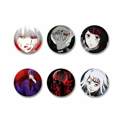 Skräck Anime Tokyo Ghoul Emalj Pins Kreativ Tecknad Ken Kaneki Juuzou Suzuya Brosch DIY Kläder Smycken Badge Present till Vän 8 best sales Tokyo Ghoul-nål - №7