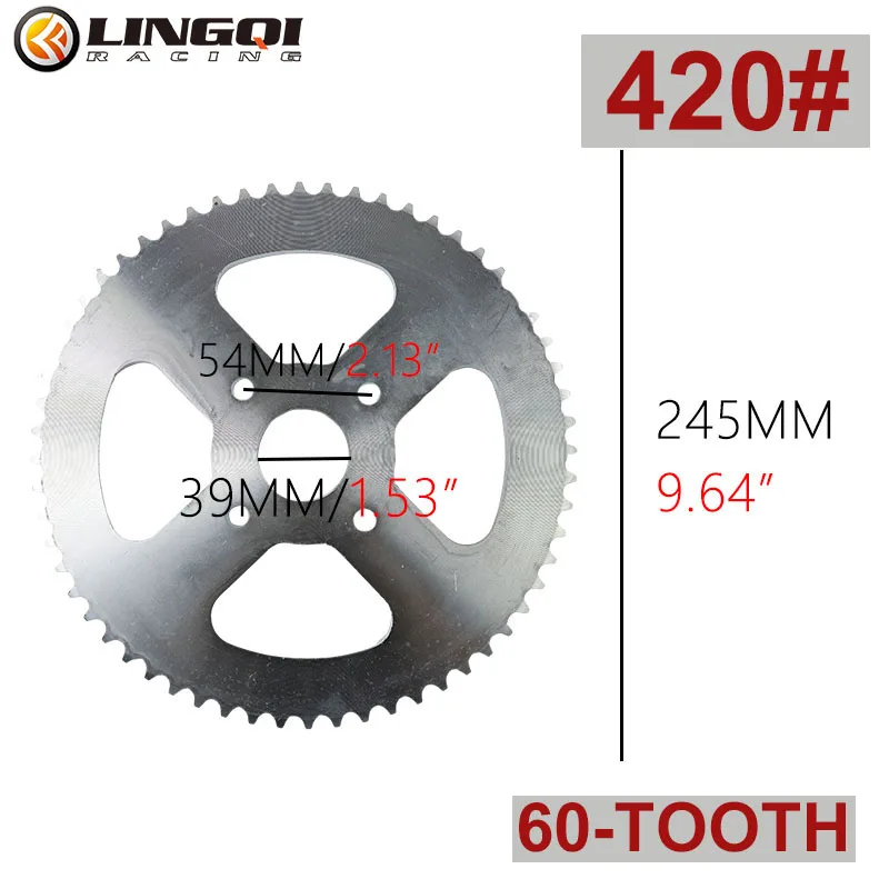 LINGQI 420 Gear Wheel Plate 37T 50T 60T Teeth Chain Sprocket For 110cc 125cc 140cc Dirt Pit Bike ATV Go Kart UTV Buggy Golf Cart