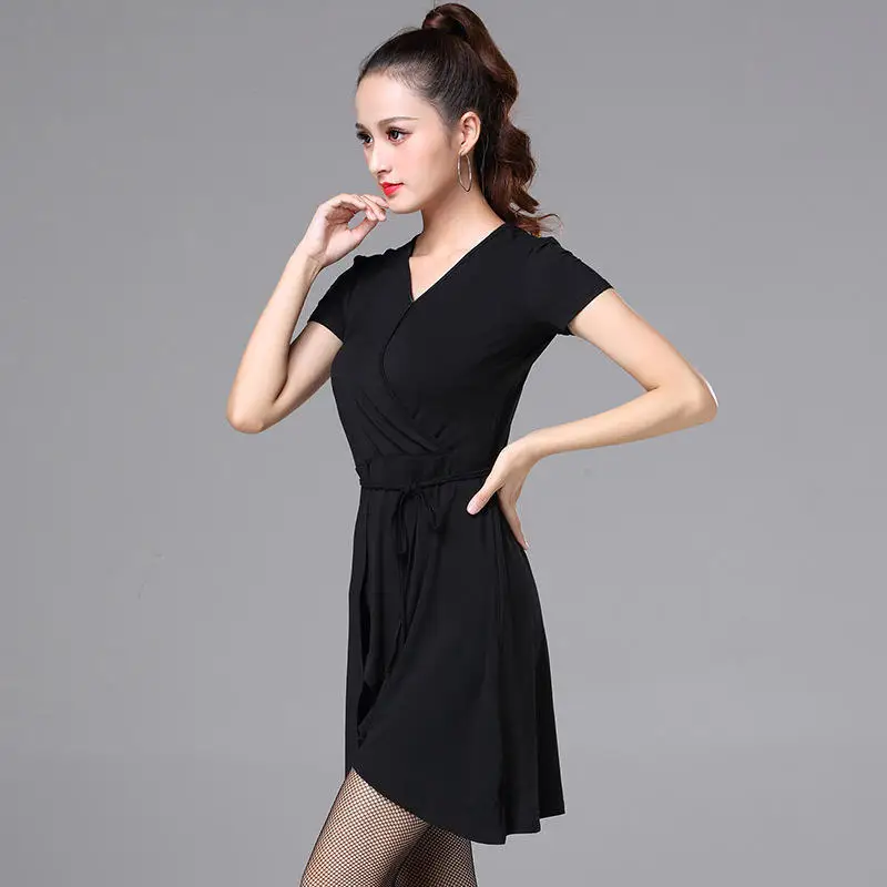 Ballroom Dance Wear Jurk Sexy Kleding Korte Zomer Jurken Dansbroek Vrouwen Latin Rok Samba Wear Line Pak Kostuum Jumpsuit