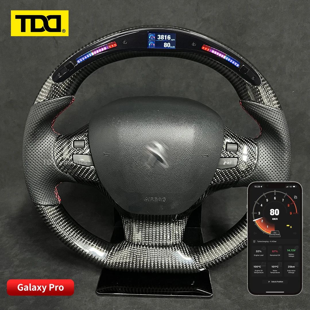 TDD Carbon Fiber customized smart Galaxy pro LED Steering Wheel for Peugeot 308