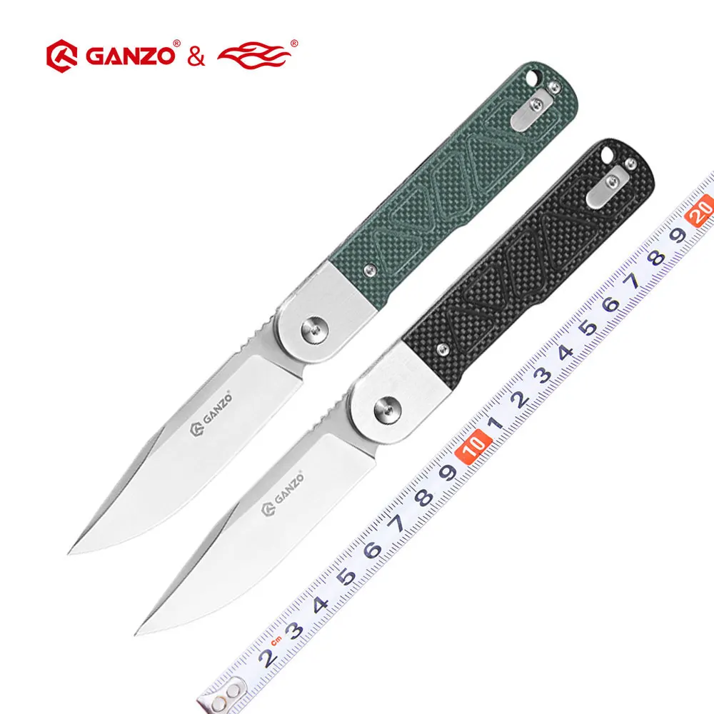 Ganzo-faca Dobrável para Sobrevivência ao ar Livre Faca de Acampamento Lâmina 9cr14 Alça G10 Novo Modelo G767 Fbknife 2024