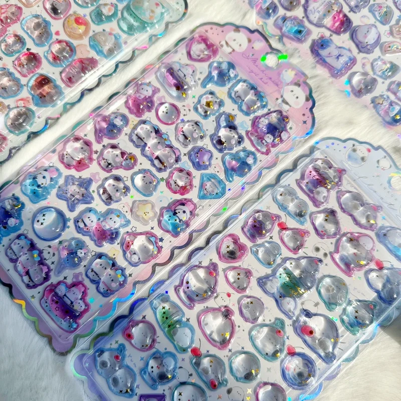 New Cartoon Cute Animal Mini 3D Relief Stickers Scrapbook Stationery Stickers School