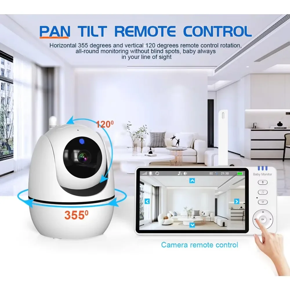 5 นิ้ว Video Baby Monitor การตรวจสอบไร้สาย 2.4G Two WAY Audio จอแสดงผลวิดีโอดิจิตอลกล้องความปลอดภัย-สําหรับทารกแรกเกิด