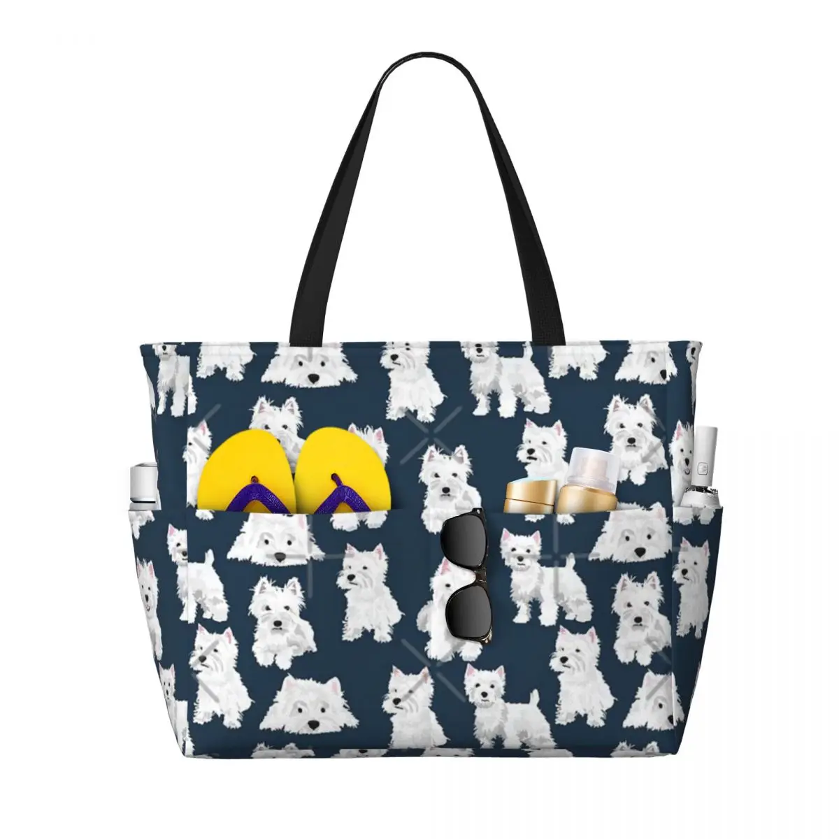 Westie-Sac de voyage de plage, sac fourre-tout à motif multi-style, carillon pratique, cadeau d'anniversaire