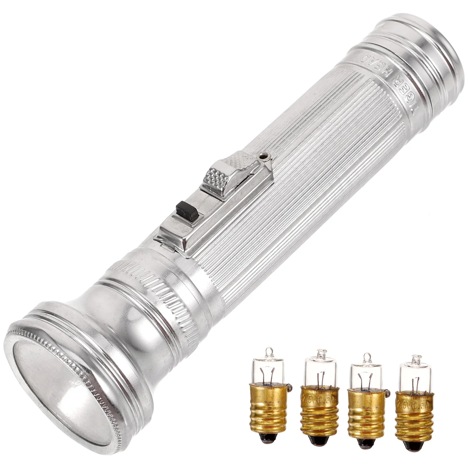 

Lightbulb Flashlight Vintage Metal Portable Small Outdoor Old-fashioned for Camping