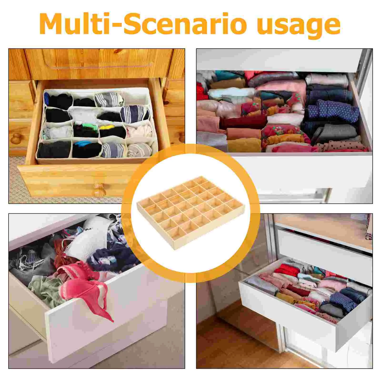 Organizer Tie Storage Organizers for Socks and Panties Accessories Drawer Wooden Clothes