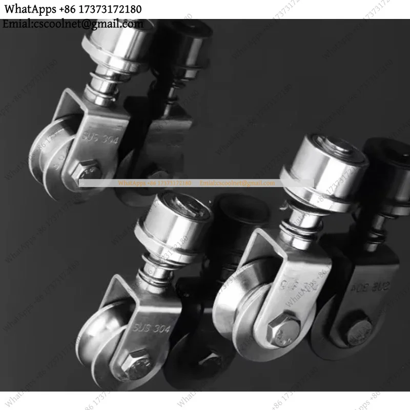 304 Stainless Steel U V H Groove Pulley Spring Shock Caster Wheel Sliding Door Roller