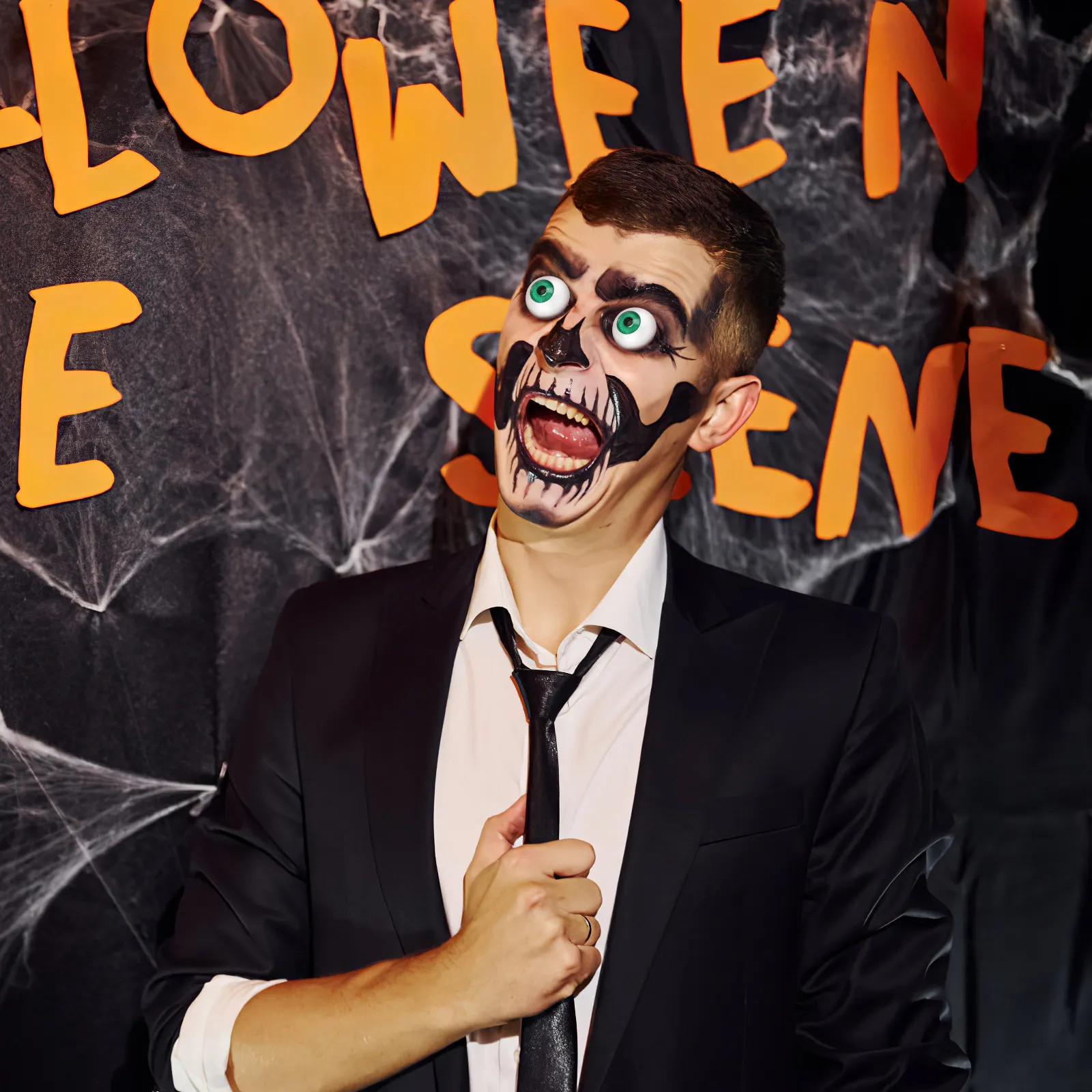 

8Pcs Hollow Eyeball Halloween Props Plastic Eye Balls Half Flat Back Realistic Radial Veins for Scary Mask Horror Party Decor