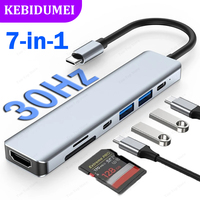 7-in-1 USB C Docking Station 4K 30Hz TYPE C to HDMI Adapter USB 3.0 5Gbps HUB PD 87W USB C Splitter for PC Laptop Macbook Pro