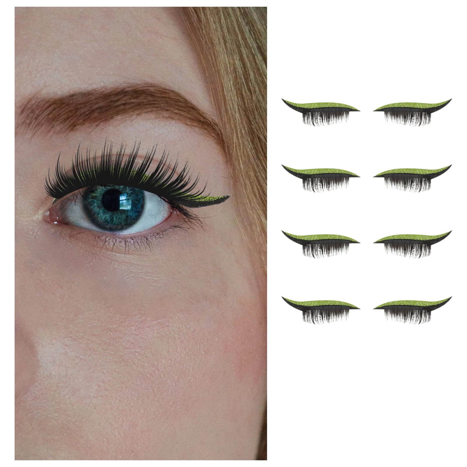 

4 Pairs False Eyelash Stickers Vivid Body Makeup Stage Plastic Women Tape Beauty Decorative Decal Long Dense Waterproof Sweat