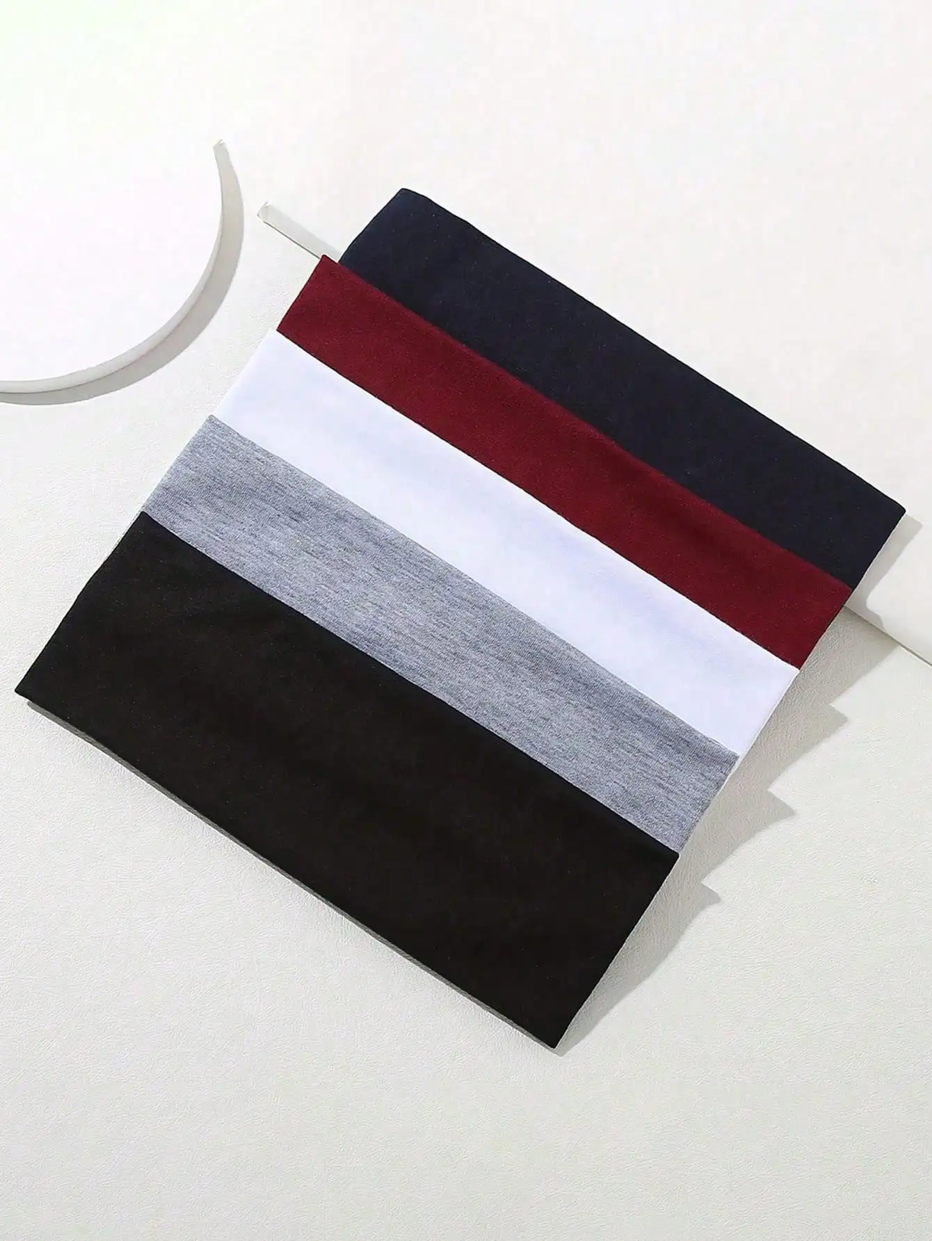 

5 Pieces of Women's Headbands, Made of Elastic, Non-Slip Soft Cotton Fabric, Suitable for Sports Activities