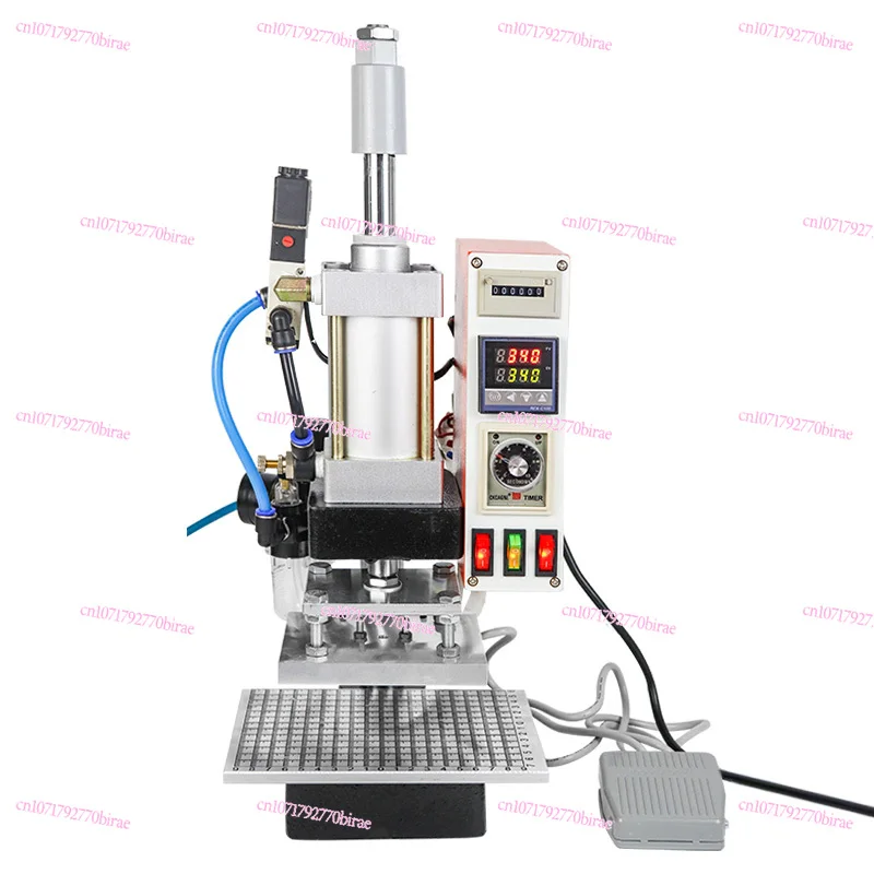 Pneumatic Hot Press Hot Melt Laminating Machine  Stamping Leather Wood Trademark  and Branding Press Mark Indentation Embossing