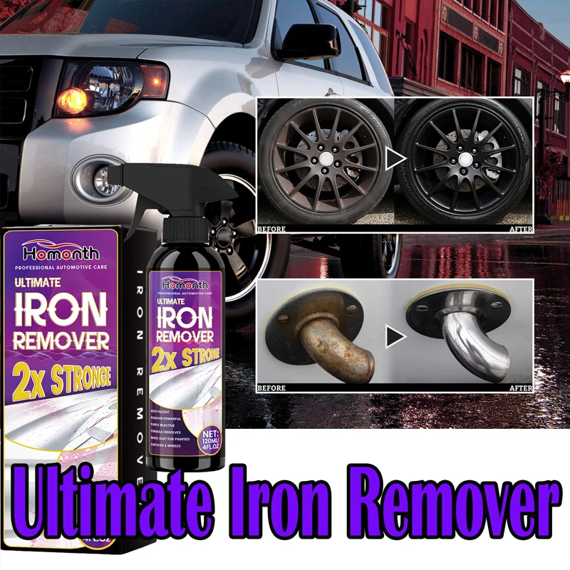 

Large Capacity Powerful Car Rust Remover Spray - Exhaust/Wheel Care Metal Powder Remover Rust Stain Remover Iron Powder Removal
