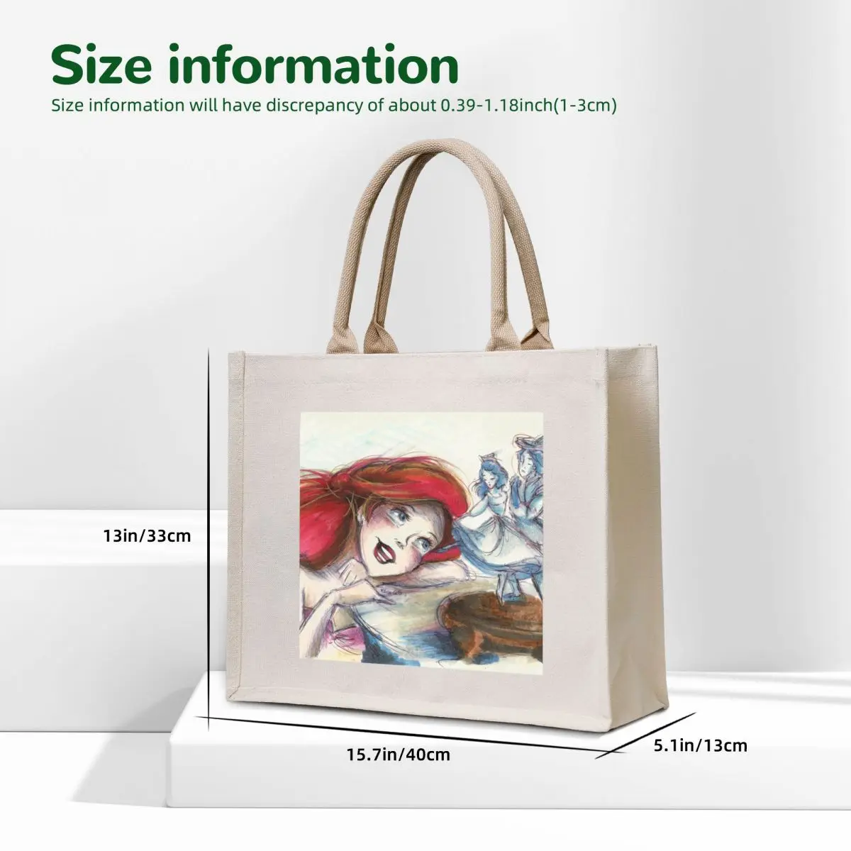 Mermaid singing Tote Bag tote bag canvas cute pouch bag Cloth bags