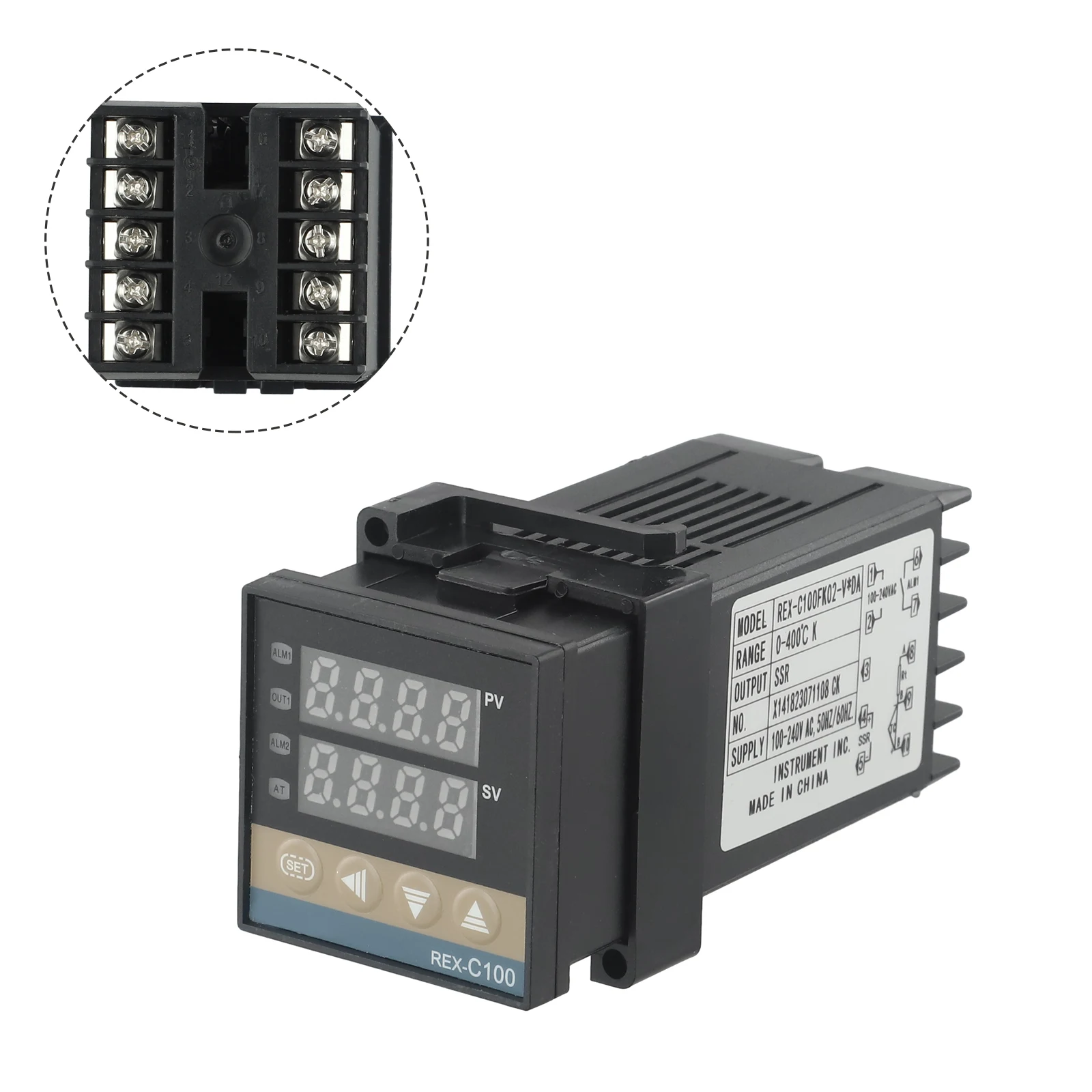 Intelligent Digital Temperature Controller REXC100 V*DA Model Clear Display Screen Compact Size Energy Efficient