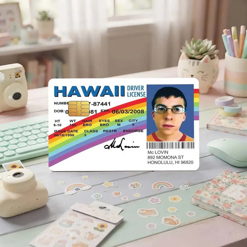 Mclovin Funny Credit Card Public Transportation Cards Protective Sticker Waterproof Card Face Decoration 4PCS