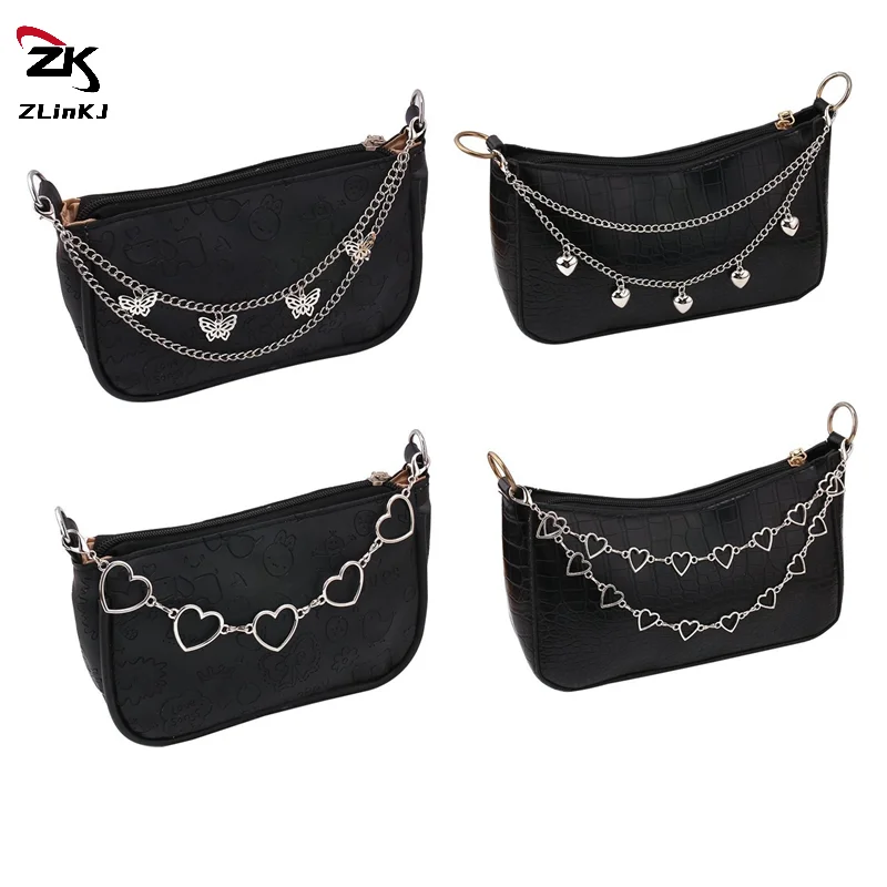 (ZYDD01) 1Pcs Metal Pearl Chain Strap For Bags , Multi-layer Bag Chain For Handbag , DIY Handles Star Pendant Shoulder Bag Chain