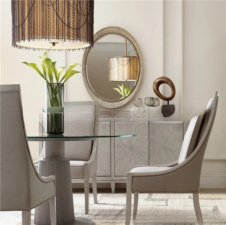 خزانة مزخرفة جانبية لتناول الطعام من الخشب الصلب الكلاسيكي الجديد وخزانة ما بعد الحداثة #2