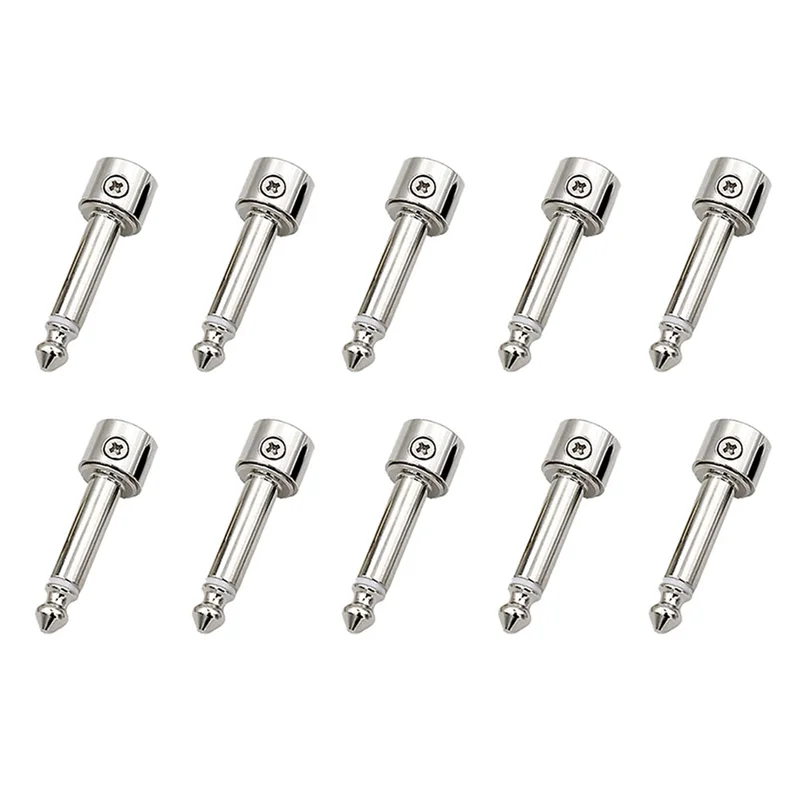 

10PCS 6.35MM Solder Free Plugs Kit DIY Guitar Pedal Board Electric Guitar Accessories