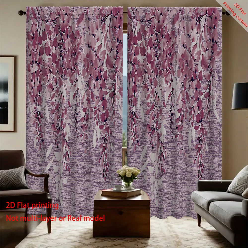 

Home decoration curtains, polyester fiber floral wave printed curtains, suitable for bedrooms, living rooms, and dormitories