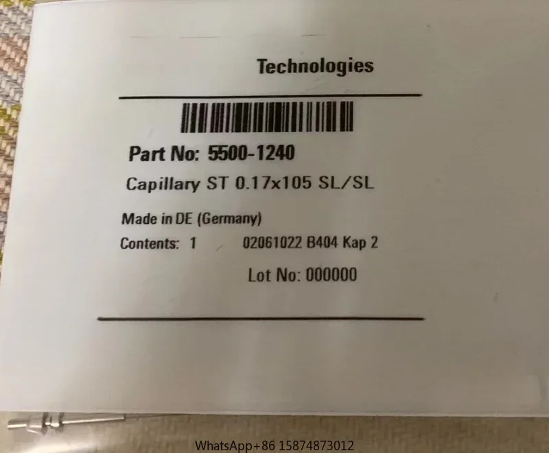 For Agilent 5500-1240, Stainless Steel Capillary, 0.17 X 105 Mm, SL/SL, Ps/ps New 1 Piece