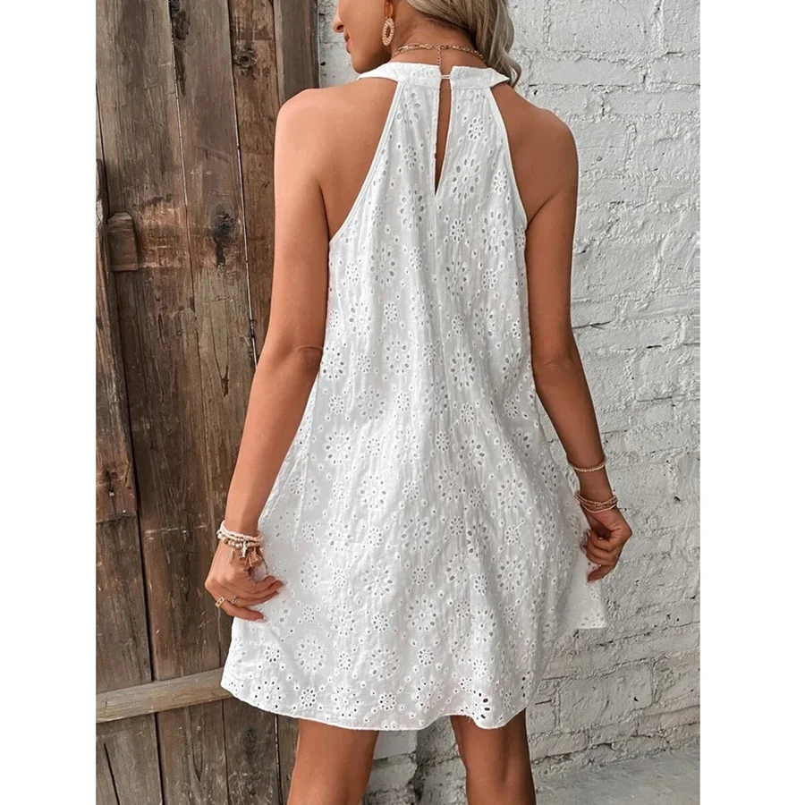 Mini Dresses Women Sleeveless Frock Summer Elegant Loose Fit One Piece Skirt Solid Color Thin Chest Wrapped Clothing Casual Wear