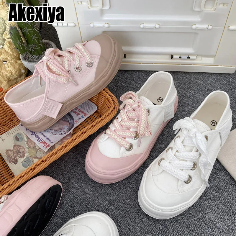 

2023 Sneakers White Platform Women Vulcanize Sports Shoes Canvas Casual Autumn Basket Flat Running Tennis